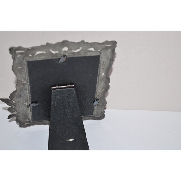 Vtg Pewter Angel Cupid  Picture Frame Victorian Style ornate 3X5 - Picture 8 of 10